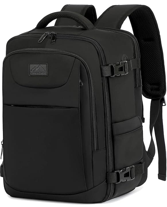 Zaino Ryanair 40x30x20 Bagaglio a Mano Da Viaggio Cabina Aereo Under Seat Approvato per EasyJet Wizz Air Eurowings 24L Porta Computer 15,6 Pollici Nero Global Recycled Standard