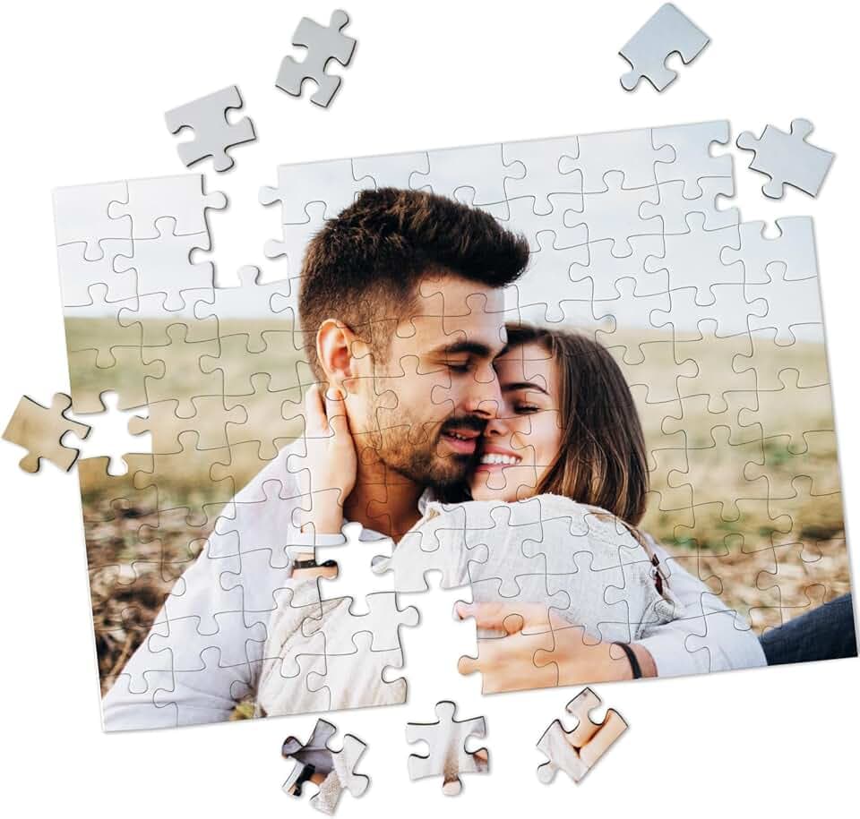 LASERO' Puzzle Personalizzato con Foto 29x21cm – 100 Pezzi – Stampa Sublimatica HD – Regalo Personalizzato per Coppie e Famiglie