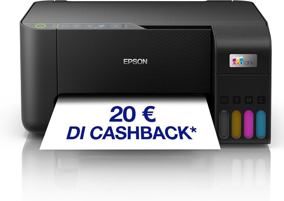 Epson EcoTank ET-2862 Stampante con Serbatoi D’inchiostro | Stampa a Casa Alti Volumi | Wi-Fi | A4 | Stampa, Copia, Scansione | 3 Anni D'Inchiostro Inclusi