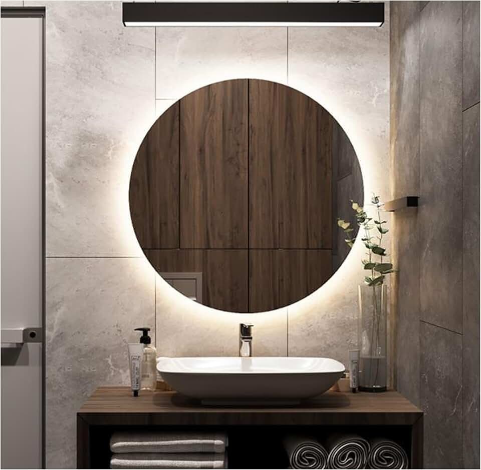 Specchio Rotondo Retroilluminato 80 cm GIANT, Specchio Bagno Led Retroilluminato 4000K Made in Italy, Specchiera Bagno