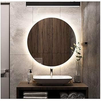 Specchio Rotondo Retroilluminato 80 cm GIANT, Specchio Bagno Led Retroilluminato 4000K Made in Italy, Specchiera Bagno