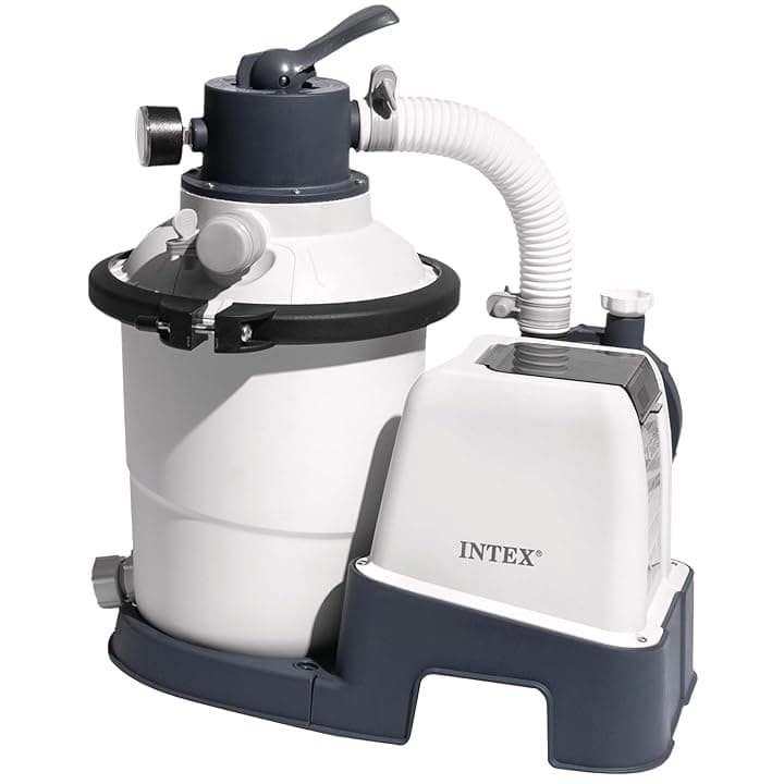 Intex 26642 – Pompa Filtro a Sabbia Krystal Clear, Flusso d'Acqua 3500 L/h, Flusso di Sistema 2000 L/h, Plastica, Bianco