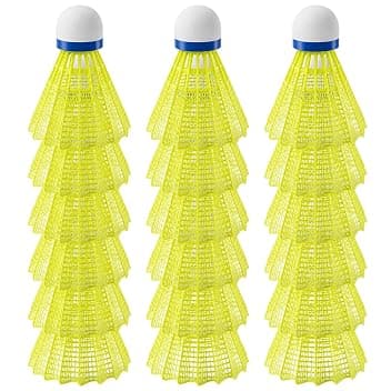 QWORK® Set di 18 Volani Badminton in Nylon - Elevata Resistenza agli Urti e Volo Stabile