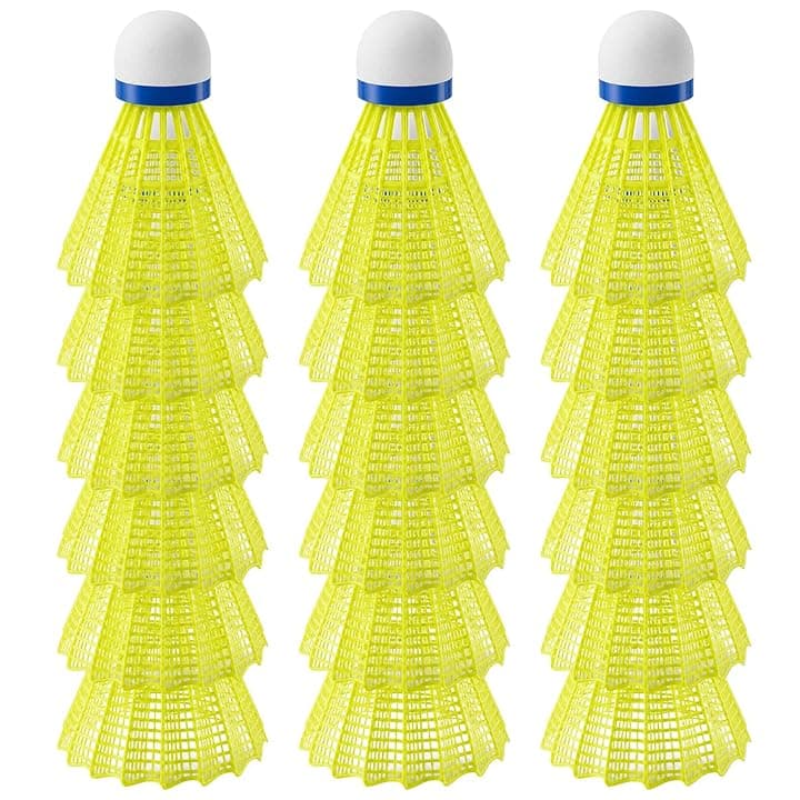 QWORK® Set di 18 Volani Badminton in Nylon - Elevata Resistenza agli Urti e Volo Stabile