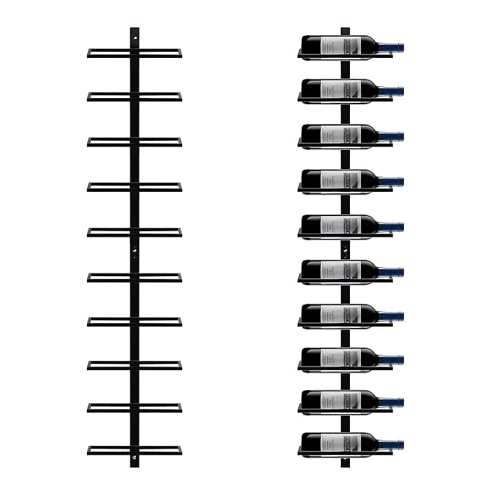 Yaheetech Portabottiglie da Parete per 10 Bottiglie Porta Bottiglie di Vino in Metallo 126 cm Scaffale Vini Supporto Bottiglie Cucina Bar