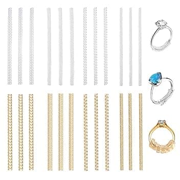 Kzouenzu Regolatore Dimensione Anello Trasparente [24 Pezzi], Ferma Anello Silicone, 4 Taglie Stringi Anello Invisibile, Regolatore Dimensione Anello, Ring Size Adjuster, Per Anelli Allentati