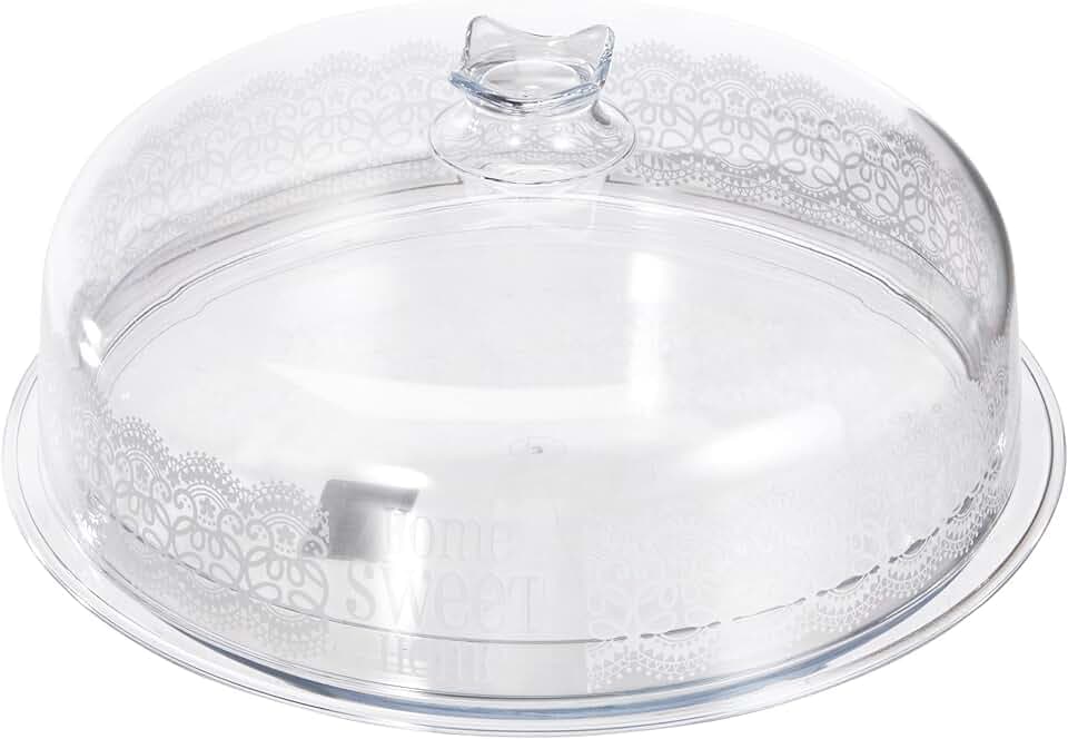 Cosmoplast Piatto Torta Cm.26 Home Sweet Home, Trasparente
