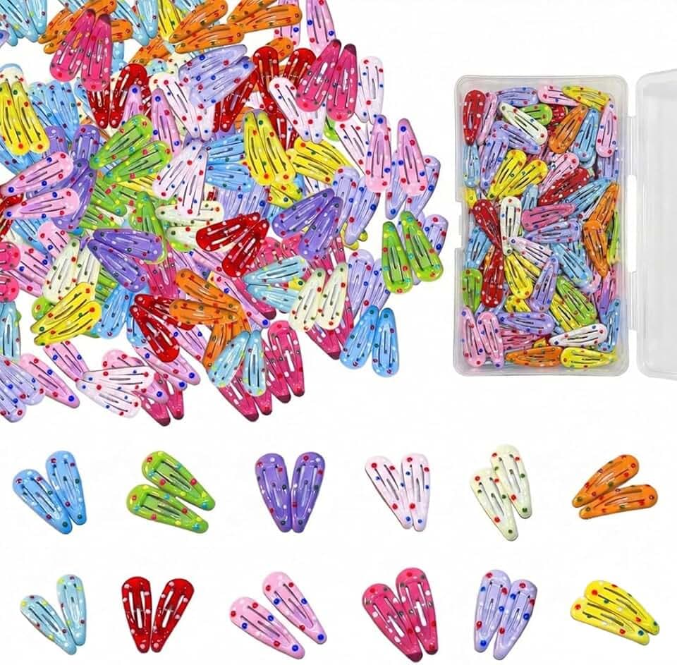JYXNU 80pcs fermagli per capelli per ragazze, Colorato Fermagli Capelli, Fermagli per Capelli a Scatto, Mollette Bambina Donna, graziosi fermagli per capelli a pois, accessori per capelli per bambine