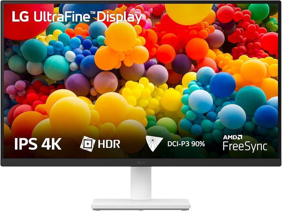 LG 27US500 Monitor 27" 4K, IPS, 3840x2160, HDR 10, DCI-P3 90%, 60Hz, 5ms (GtG), FreeSync, HDMI 2.0, DisplayPort, Uscite Cuffie, Reader Mode, Flicker Safe, Bianco