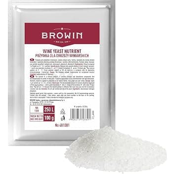 Browin 401001 Nutriente per lievito di vinificazione - 100 g - Universale - per Vino Bianco, Rosato e Rosso