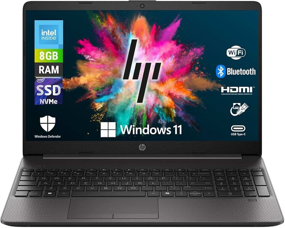 HP 250RT G9 - Notebook Display 15,6" HD - Processore Intel N150 4 Core fino a 3.6Ghz - Ram 8Gb SSD 256Gb - Pc Portatile Pronto all'uso con Windows 11 Pro