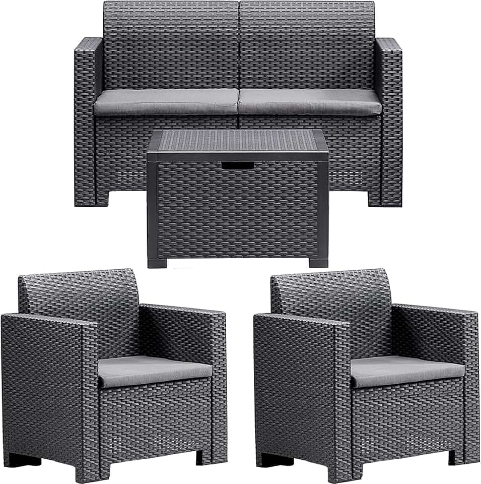 BICA 9067.4 Set Nebraska 2 Salottini, Antracite, 281 X 155 X 79 Cm