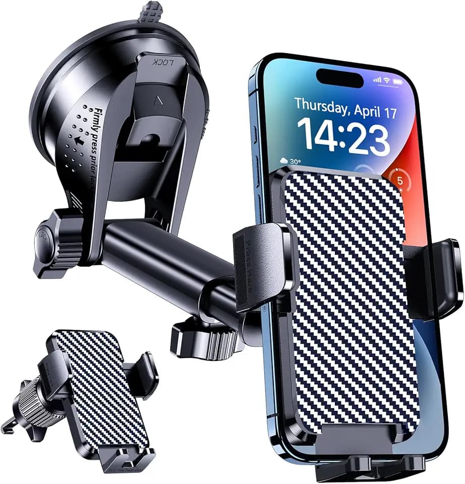 Porta Cellulare Auto [Super Aspirazione], Supporto Telefono Auto, Adatto per Parabrezza, Bocchette di Aerazione e Cruscotto, [3 in 1]Porta Telefono Rifiniture interne Adatto a tutti gli phone