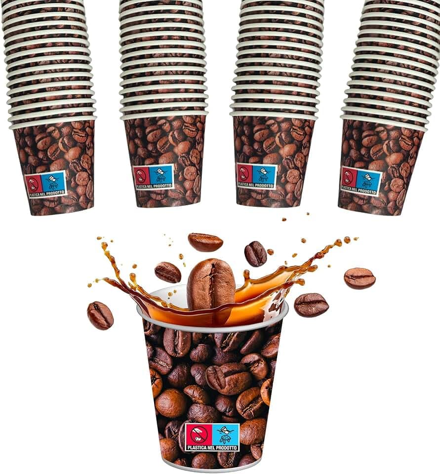 SWEEPING,1000 Bicchierini Caffè monouso,tazzine caffe in carta da 75ml