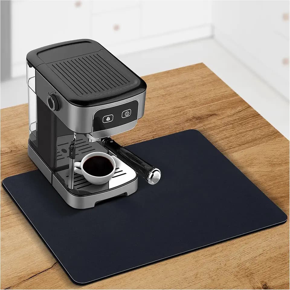 Creative Corner Tappetino Macchina Caffe 30x40 Nero, Tappetino Scolapiatti Assorbente Cucina, Tappeto Macchina Caffe