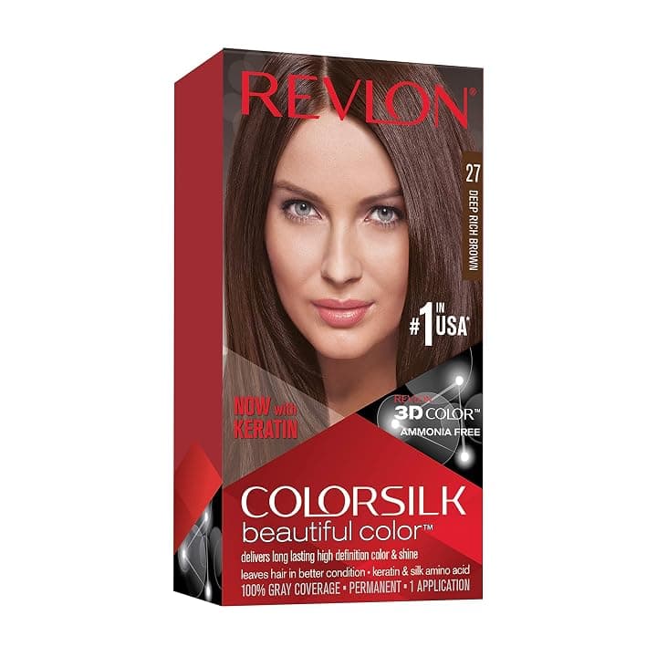 REVLON Tintura Per Capelli, Colorsilk Tinte, 200 Gr, 27-castaño Calido Profundo, Castano Scuro