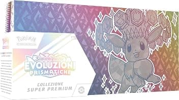 Pokémon GCC: collezione super premium Scarlatto e Violetto - Evoluzioni Prismatiche - una carta promozionale olografica a figura intera, un morbido portamazzo ispirato a Eevee e 15 buste di espansione