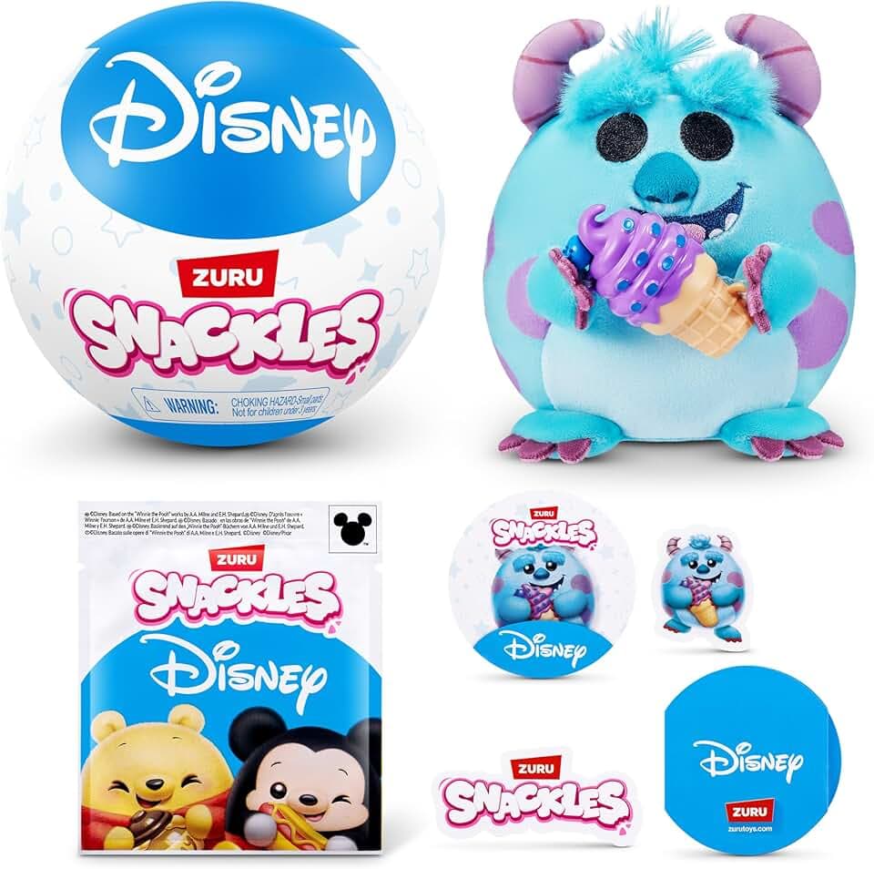 Snackles, peluche personaggio Disney da 13 cm di ZURU, peluche con accessorio snack (assortimento casuale)