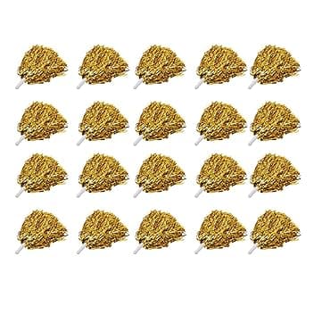 Wakects 24 PON PON Metallici da Cheerleader per Bambini, Morbidi Fogli da 12 Pollici, Feste da Ballo Sportive con Spirito di Squadra