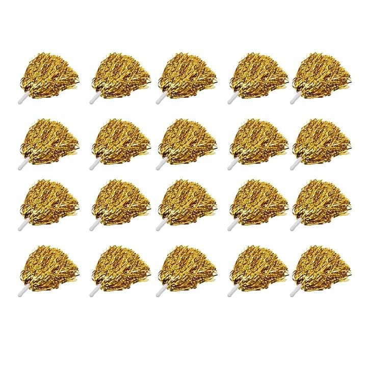 Wakects 24 PON PON Metallici da Cheerleader per Bambini, Morbidi Fogli da 12 Pollici, Feste da Ballo Sportive con Spirito di Squadra