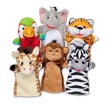 Melissa & Doug - 6 Safari Animal Themed Puppets