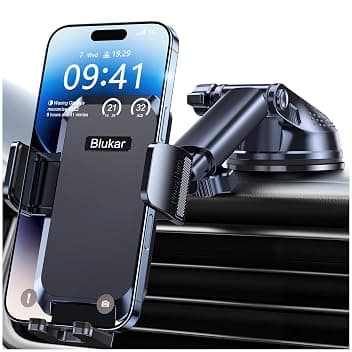 Blukar Porta Cellulare Auto,Upgrated Potente Ventosa Supporto Telefono Auto