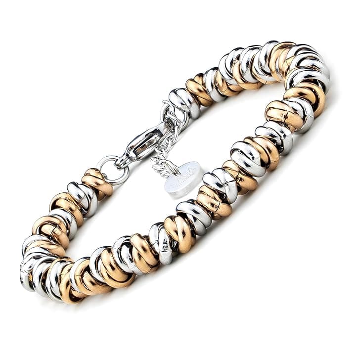 SAGA GIOIELLI BRACCIALE DONNA INTRECCIATO NODINI ACCIAIO DIVERSI COLORI