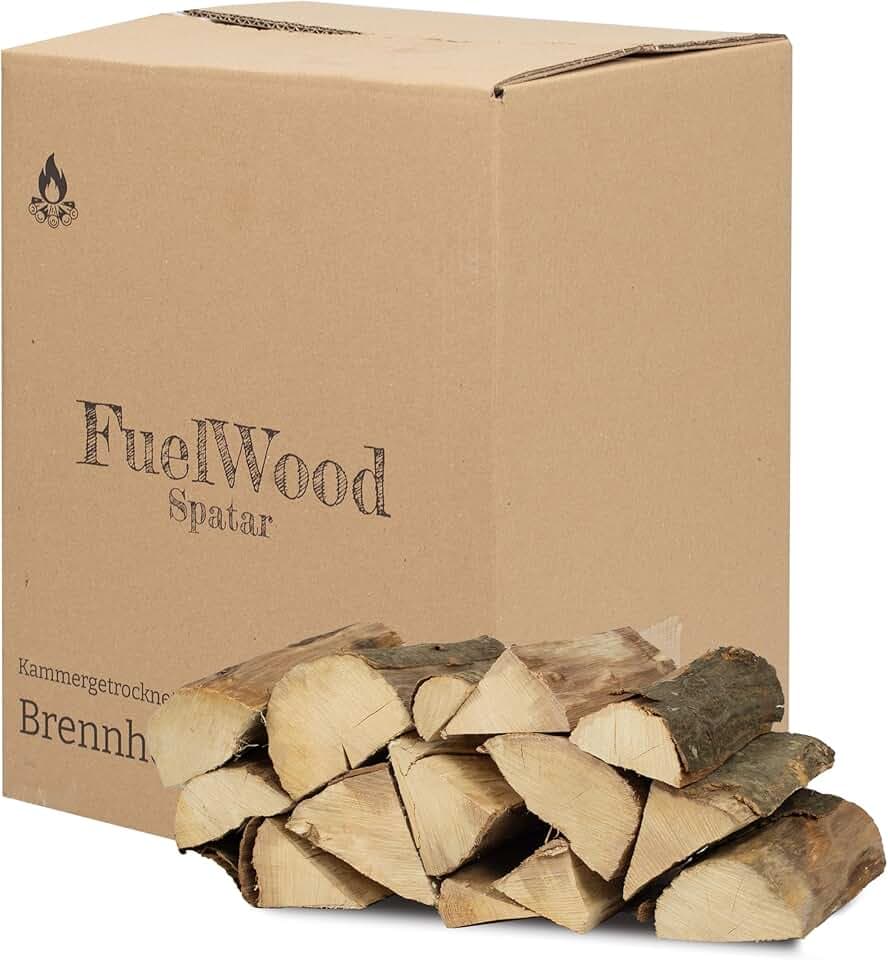 Legna da ardere di carpino di alta qualità, 25 l, essiccata al forno, tronchi da 25 cm, sotto il 15% di umidità, ideale per forno, camino, barbecue, barbecue e falò, legna da ardere, legna da ardere