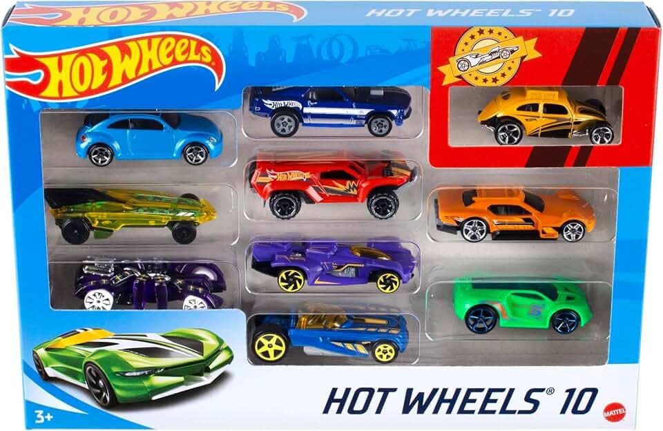 Hot Wheels - Set Macchinine da 10 Veicoli in Scala 1:64, con Decorazioni Mozzafiato, da Collezionare, Single, 54886