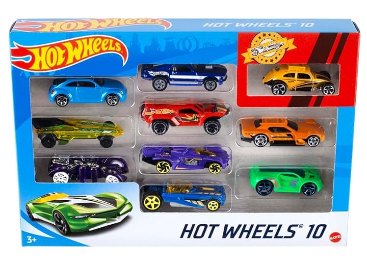 Hot Wheels - Set Macchinine da 10 Veicoli in Scala 1:64, con Decorazioni Mozzafiato, da Collezionare, Single, 54886