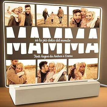 STAMPATEK Regalo festa della Mamma Targa Lampada Personalizzata con foto Idee regalo - Luce notturna Regali compleanno per mamma, Regalo Natale Originale regalo per mamma, PlexMod6_DS1