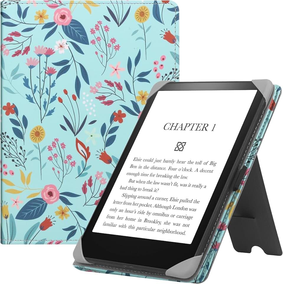 Custodia universale per 6-7 pollici eReaders, Folio Stand Cover con cinturino compatibile con Kindle Paperwhite/Colorsoft/Kobo/Tolino/Pocketbook/Sony 6" 6.8" 7" E-Book Reader-SPB ClimatePartner certified