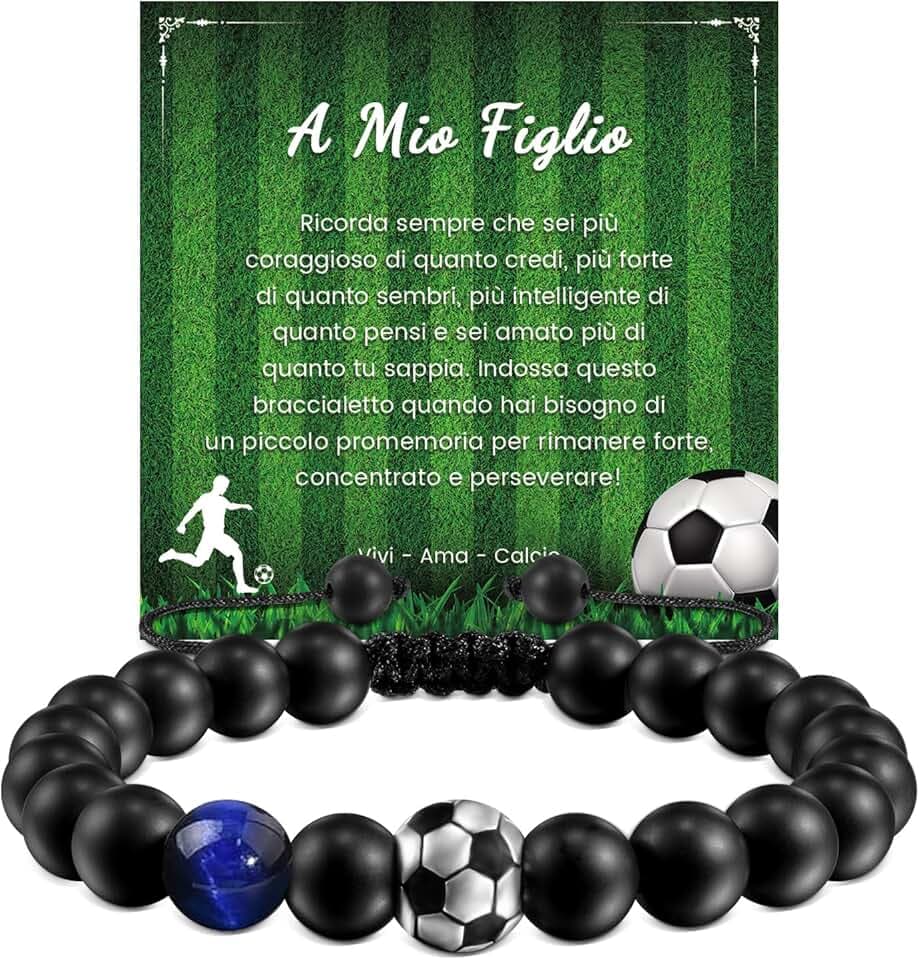 Cheerslife Idee Regalo Ragazzo,Braccialetto di Calcio Basketball per Ragazzi, Regali Compleanno Natale per Figli, Nipoti Fratelli, Regalo Ragazzo 8 9 10 11 12 13 14 15 Anni Maschio Bracciale Bambino