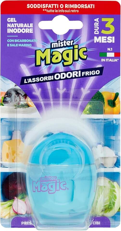 Mr Magic, Ovetto Assorbiodori Frigo, con Bicarbonato e Sale Marino, Mantiene Inalterato l'Aroma dei Cibi, Durata fino a 3 Mesi