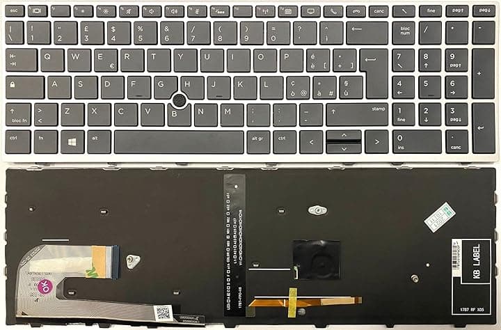 Tastiera Italiana per HP Elitebook 850 G5 850 G6 RETROILLUMINATA E TRACKPAD Frame Silver