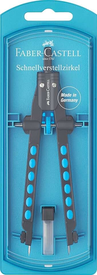 Faber-Castell 174340 - Compasso a regolazione rapida, colore: Blu