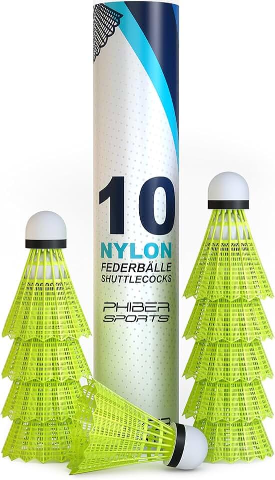 Volani da Badminton - Caratteristiche di Gioco perfette - Ideale per Principianti, Famiglie e Professionisti - velocità dei volani da Badminton - Giallo [10 Pezzi]