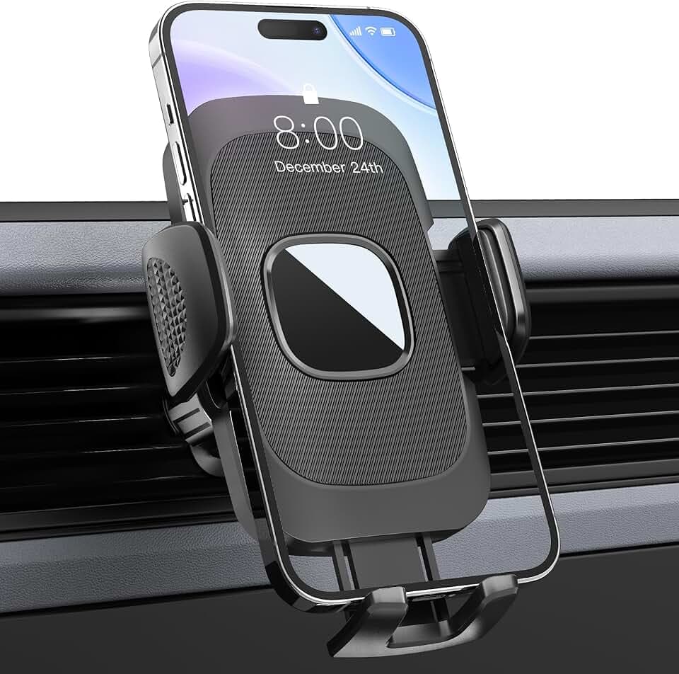 Porta Cellulare Auto, Presa Aria Supporto Telefono Auto, 360° Regolabile Porta Telefono Automobile, Gancio Super Stabile, Rilascio con un Clic, per iPhone, Samsung, Cellulare da 4.0''-7.0''