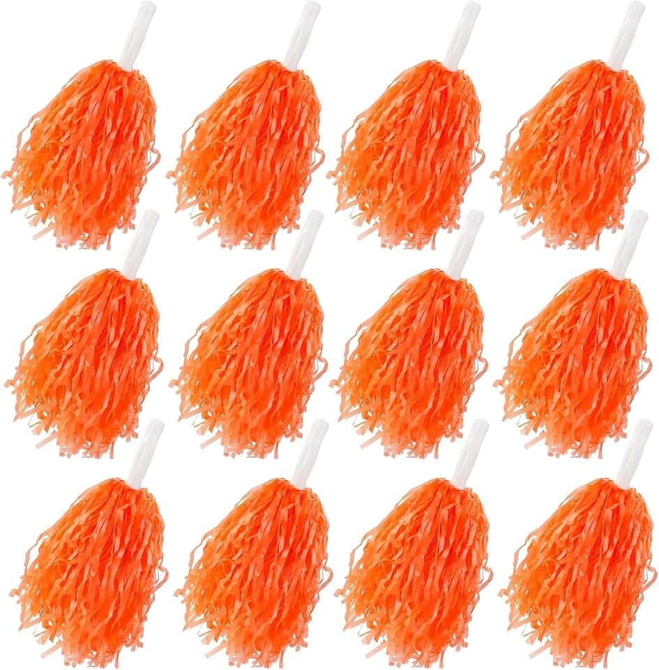 Confezione da 12 Pompon in plastica per Cheerleader, Sport, Danza, tifo per Radici, Cheering Squard, Cheering Team