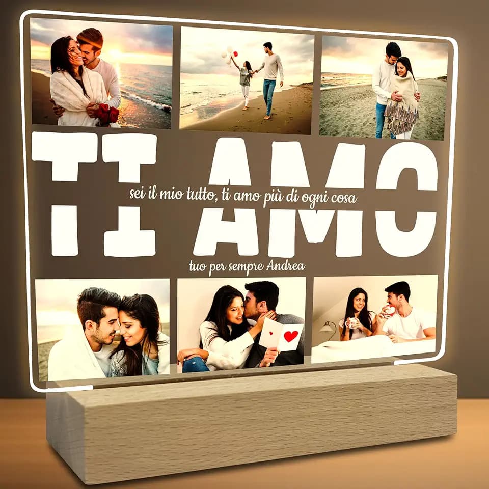 STAMPATEK Lampada Personalizzata Regali Per San Valentino Per Lui Lei - Lampada Led Luce Notturna Regalo Fidanzato, Compleanno, Moglie, Marito, Compagno Regalo Natale Originale, PlexMod6_DS2
