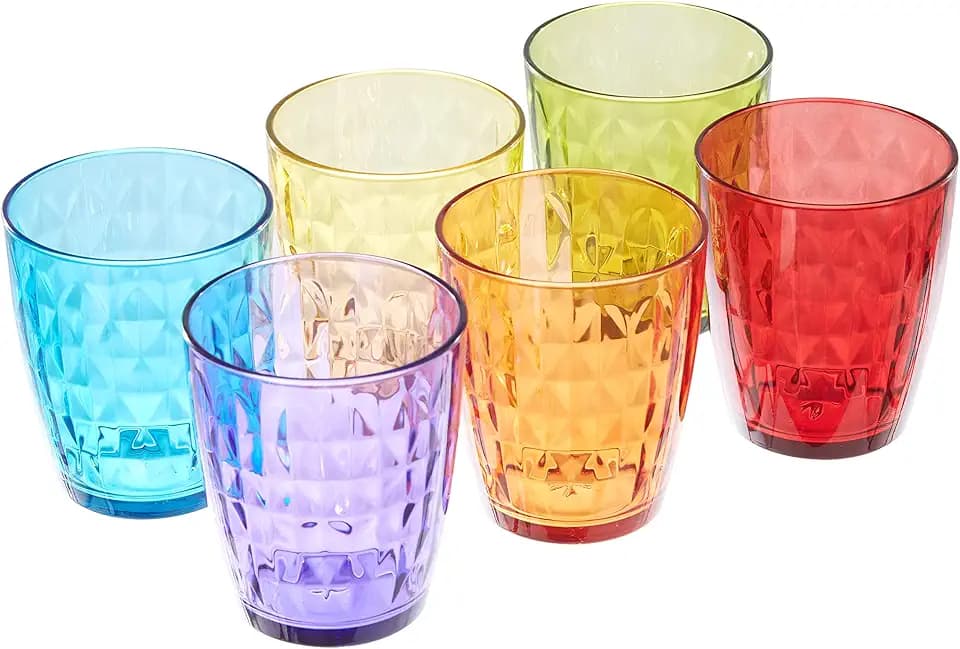 Tognana Gemma, Set 6 Bicchieri cc 320, Vetro, Multicolore