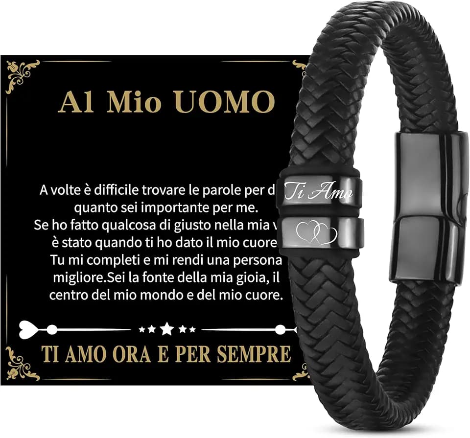 Merclix Regalo San Valentino Per Lui Bracciale Uomo Idee Regalo Uomo Compleanno Natale Regali Per Lui Anniversario Fidanzato Marito