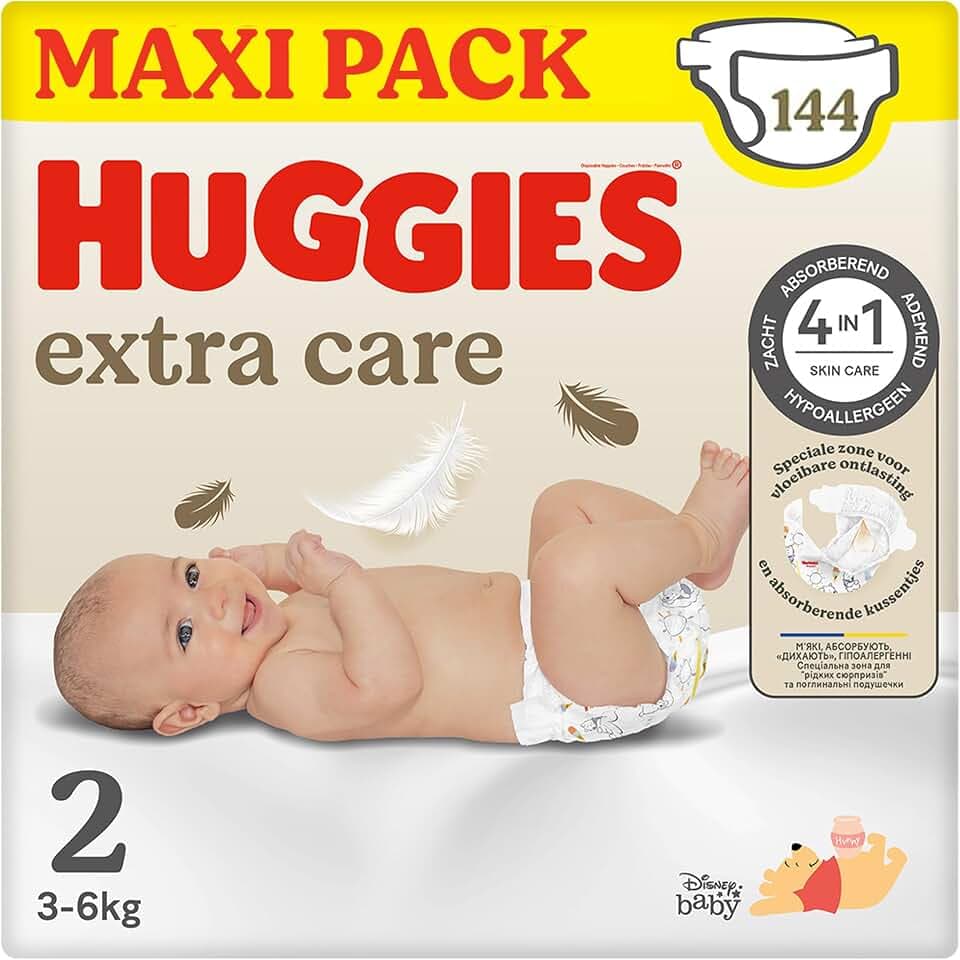Huggies Extra Care Neonato, 24 Pannolini Taglia 2 (3-6Kg)