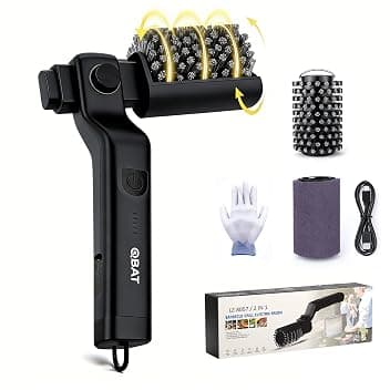 Spazzola elettrica per barbecue a batteria – Testa orientabile a 180°, motore a 3 velocità, 90 minuti di autonomia, impermeabile, teste di spazzola in acciaio inox e nylon per griglia, affumicatore