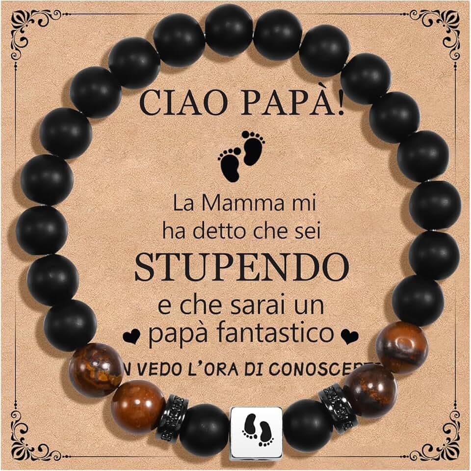 Cheerslife Regalo Prima Festa Del Papà,Futuro Papà,Regali per Neo Papà,Bracciale Festa Del Papà,Regali Padre Bracciale Neo Padre,Regalo Uomo Nascita