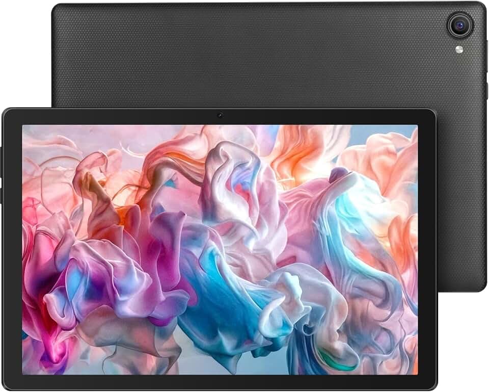 Tablet, 10 Pollici Android Tablet Octa-Core, 64GB ROM 1TB Espandibili, WiFi 6, BT 5.3, Face ID, Schermo 1280x800 HD IPS, Widevine L1, Doppia Fotocamera 5MP+8MP, 5000mAh（Nero）
