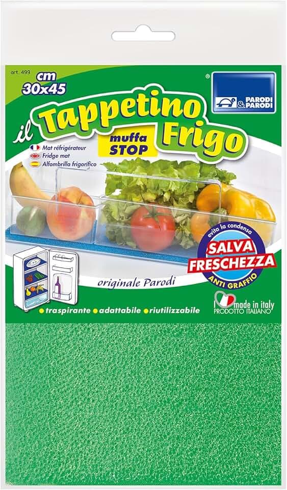 PARODI & PARODI - Tappetino Frigo Salvafreschezza, Tappetino Frigorifero Antimuffa Traspirante in Poliuretano Evita Condensa, Previene Muffa e Umidità, Lavabile e Riutilizzabile 30x45 cm, Verde Acqua