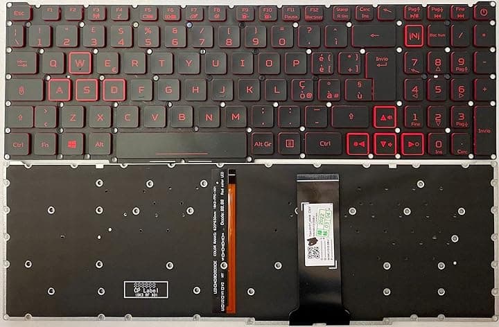 Tastiera Italiana RETROILLUMINATA per Acer Nitro 5 AN515-55 AN515-55-50Z3 AN517-52 AN517-52-5744