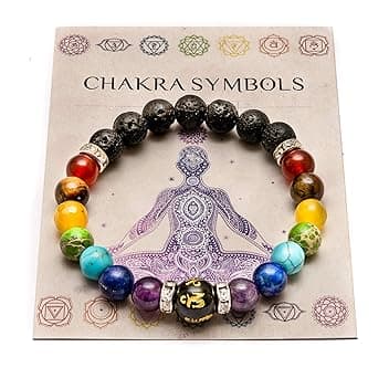 WICCSTAR Doppio Chakra Bracciale Yoga Reiki. Energia Guarigione Equilibrio Pietre vere Gioielli