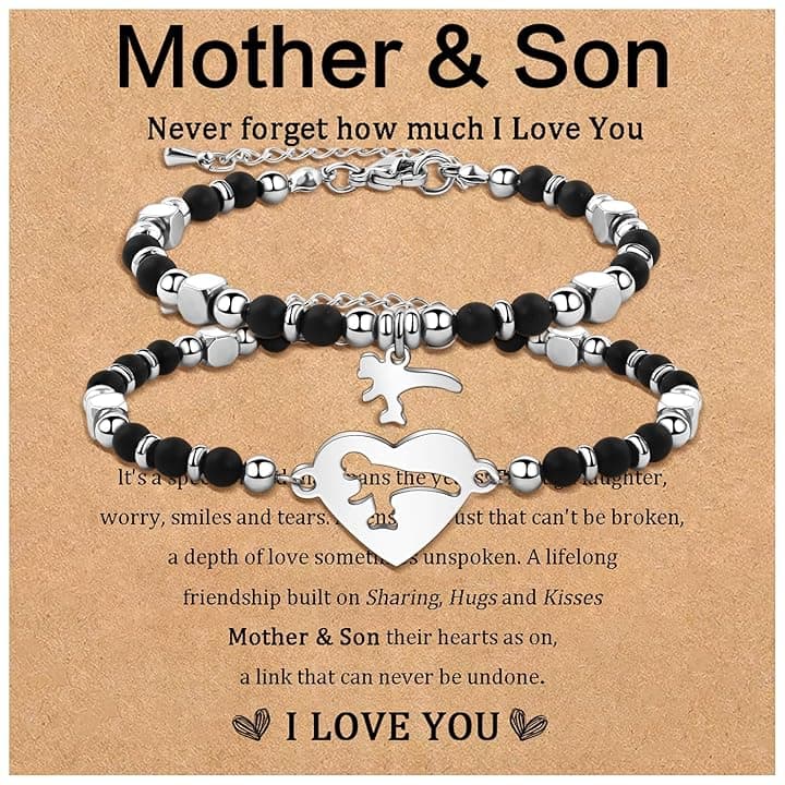 YELUWA Bracciale per Madre E Figlio/Figlia - Ritorno a Scuola, Primo Giorno Di Scuola - Per Mamma E Io, Ragazze E Ragazzi (2 Pezzi)